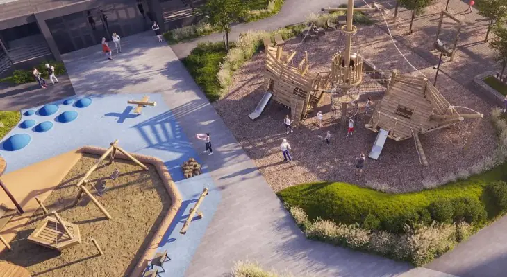 ЖК Белый квартал Вид на детскую площадку сверху