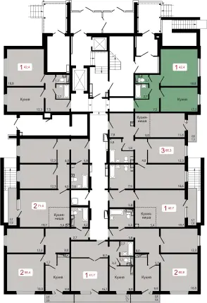 ЖК Берег, дом 7.5, этаж 1