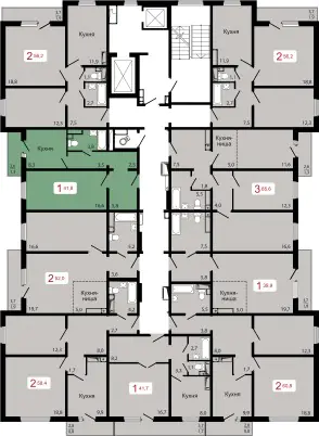ЖК Берег, дом 7.5, этажи 3-16