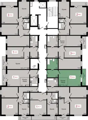 ЖК Берег, дом 7.6, этажи 3-16