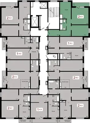 ЖК Мичурино, дом 2.6, этаж 17