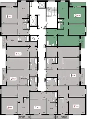 ЖК Мичурино, дом 2.7, этажи 2-16